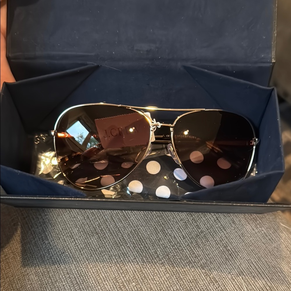 J. Crew Silver Aviator Sunglasses